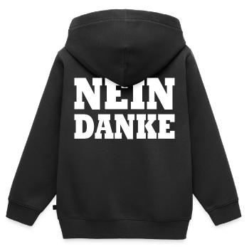 Nein danke - Kinder Premium Organic Zip Hoodie - Schwarz - Hinten - AI Model Kid Male (0cm)