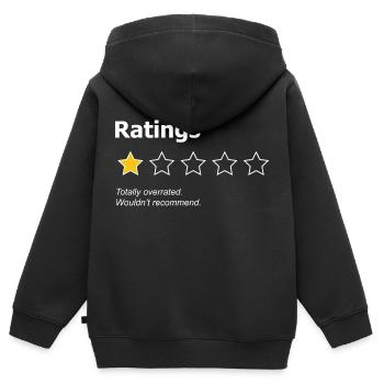 Des notes totalement surestimées - Sweat Premium à capuche zippé enfant bio - noir - Dos - AI Model Kid Male (0cm)