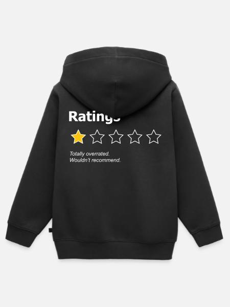 Ratings Totally Overrated - Kids Premium Organic Zip-up Hoodie - black