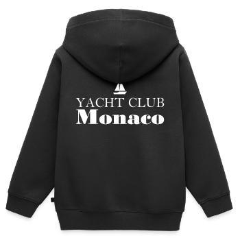 Yacht Club Monaco - Monte Carlo - Segelboot - Kinder Premium Organic Zip Hoodie - Schwarz - Hinten - AI Model Kid Male (0cm)