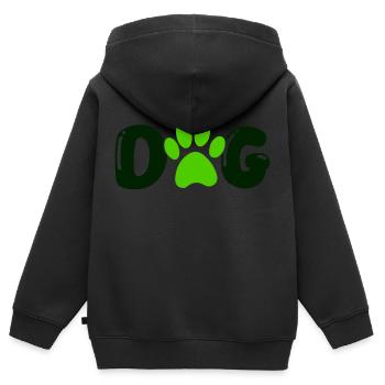 dog pfote - Kinder Premium Organic Zip Hoodie - Schwarz - Hinten - AI Model Kid Male (0cm)