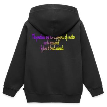 Die Größe einer Nation - Kinder Premium Organic Zip Hoodie - Schwarz - Hinten - AI Model Kid Male (0cm)
