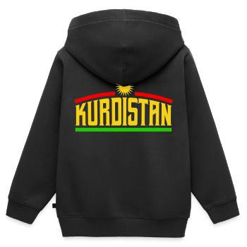 kurdistan - Kinder Premium Organic Zip Hoodie - Schwarz - Hinten - AI Model Kid Male (0cm)