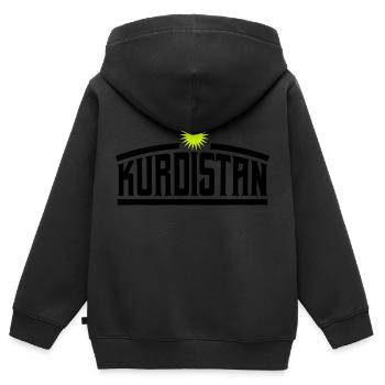 kurdistan - Kinder Premium Organic Zip Hoodie - Schwarz - Hinten - AI Model Kid Male (0cm)