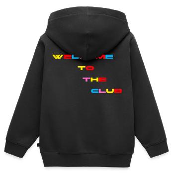 Welcome to the Club - Kids Premium Organic Zip-up Hoodie - black - Back - AI Model Kid Male (0cm)