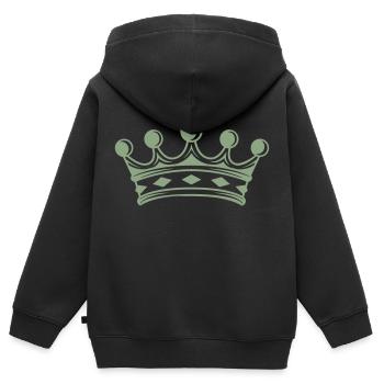 krone - Kinder Premium Organic Zip Hoodie - Schwarz - Hinten - AI Model Kid Male (0cm)