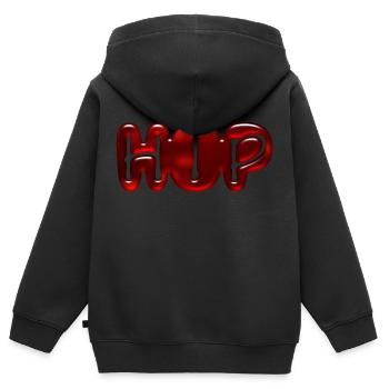 Hip Hop - Sweat Premium à capuche zippé enfant bio - noir - Dos - AI Model Kid Male (0cm)