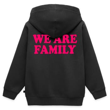We are family - Kinder Premium Organic Zip Hoodie - Schwarz - Hinten - AI Model Kid Male (0cm)