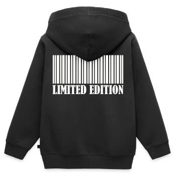 Code-barres édition limitée - Sweat Premium à capuche zippé enfant bio - noir - Dos - AI Model Kid Male (0cm)