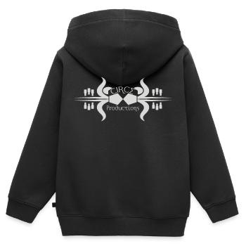 MédusaProd – L’Identité Visuelle Sonore - Sweat Premium à capuche zippé enfant bio - noir - Dos - AI Model Kid Male (0cm)