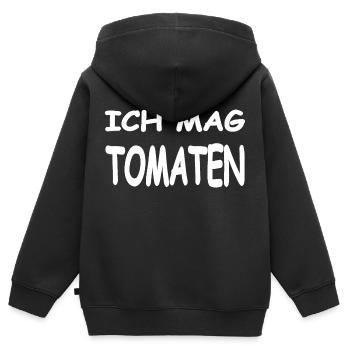 Tomaten - Kinder Premium Organic Zip Hoodie - Schwarz - Hinten - AI Model Kid Male (0cm)