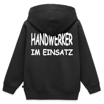 Handwerker - Kinder Premium Organic Zip Hoodie - Schwarz - Hinten - AI Model Kid Male (0cm)
