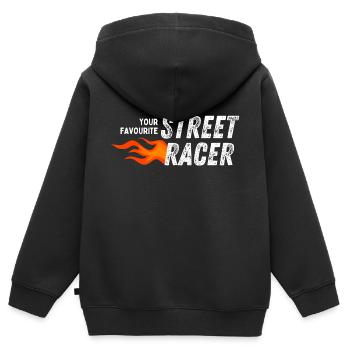 Dein Lieblings-Street-Racer - Kinder Premium Organic Zip Hoodie - Schwarz - Hinten - AI Model Kid Male (0cm)