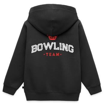 Équipe de bowling - Sweat Premium à capuche zippé enfant bio - noir - Dos - AI Model Kid Male (0cm)
