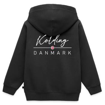 Dänemark - Kolding - Danemark - Danemark - Sweat Premium à capuche zippé enfant bio - noir - Dos - AI Model Kid Male (0cm)