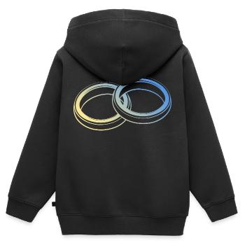 Eheringe Hochzeit - Kinder Premium Organic Zip Hoodie - Schwarz - Hinten - AI Model Kid Male (0cm)