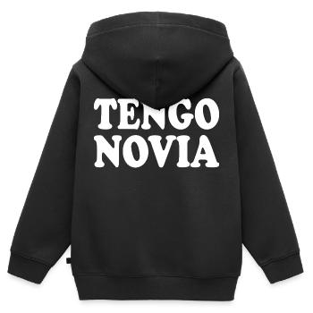 Ich habe eine Freundin - Kinder Premium Organic Zip Hoodie - Schwarz - Hinten - AI Model Kid Male (0cm)