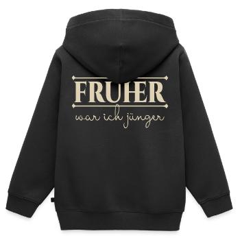 plus tôt - Sweat Premium à capuche zippé enfant bio - noir - Dos - AI Model Kid Male (0cm)