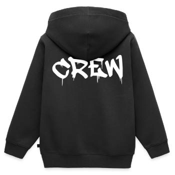 crew - Kids Premium Organic Zip-up Hoodie - black - Back - AI Model Kid Male (0cm)