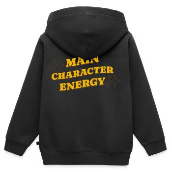 Main Character Energy Positive Affirmationen - Kinder Premium Organic Zip Hoodie - Schwarz - Hinten - AI Model Kid Male (0cm)