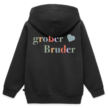 Big Brother – Birth Gift for Boys - Kids Premium Organic Zip-up Hoodie - black - Back - AI Model Kid Male (0cm)