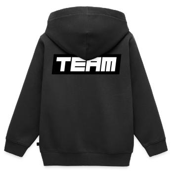 Équipe - Sweat Premium à capuche zippé enfant bio - noir - Dos - AI Model Kid Male (0cm)