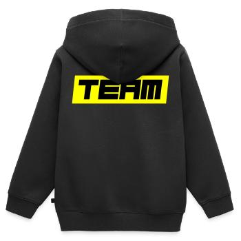 Équipe - Sweat Premium à capuche zippé enfant bio - noir - Dos - AI Model Kid Male (0cm)