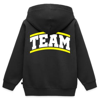 Équipe - Sweat Premium à capuche zippé enfant bio - noir - Dos - AI Model Kid Male (0cm)