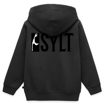 Vacances Sylt - Sweat Premium à capuche zippé enfant bio - noir - Dos - AI Model Kid Male (0cm)