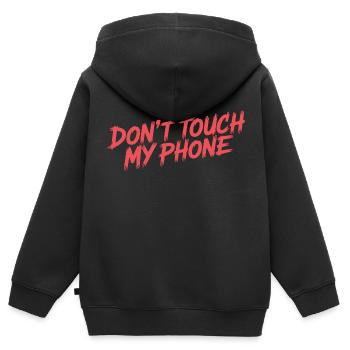 DON'T TOUCH MY PHONE - Kids Premium Organic Zip-up Hoodie - black - Back - AI Model Kid Male (0cm)