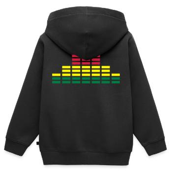 Musik Equalizer Audio Sound DJ - Kinder Premium Organic Zip Hoodie - Schwarz - Hinten - AI Model Kid Male (0cm)
