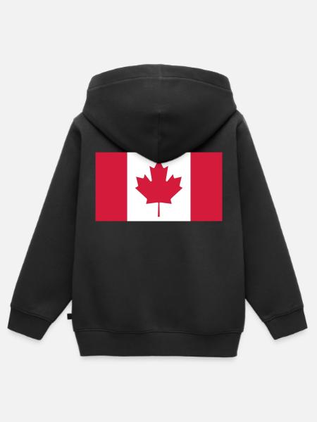 Kanada - Kinder Premium Organic Zip Hoodie - Schwarz