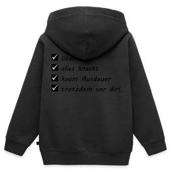 Sport - Marathon - Kinder Premium Organic Zip Hoodie - Schwarz - Hinten - AI Model Kid Male (0cm)