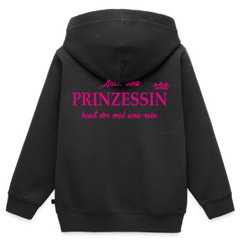 Prinzessin haut rein - Kinder Premium Organic Zip Hoodie - Schwarz - Hinten - AI Model Kid Male (0cm)