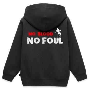 Basketball Slogan No Blood No Foul Vintage Look - Kinder Premium Organic Zip Hoodie - Schwarz - Hinten - AI Model Kid Male (0cm)