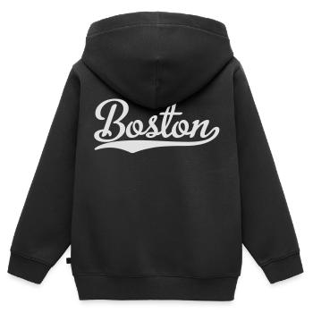 Boston - Kinder Premium Organic Zip Hoodie - Schwarz - Hinten - AI Model Kid Male (0cm)