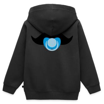 Baby-Schnurrbart - Kinder Premium Organic Zip Hoodie - Schwarz - Hinten - AI Model Kid Male (0cm)