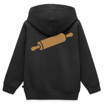 Rolling pin - Kids Premium Organic Zip-up Hoodie - black - Back - AI Model Kid Male (0cm)