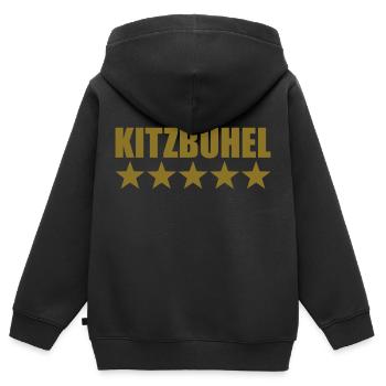 Kitzbühel - Kinder Premium Organic Zip Hoodie - Schwarz - Hinten - AI Model Kid Male (0cm)