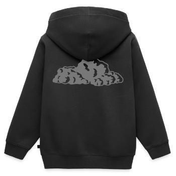 Clipart conception tas de pierres - Sweat Premium à capuche zippé enfant bio - noir - Dos - AI Model Kid Male (0cm)