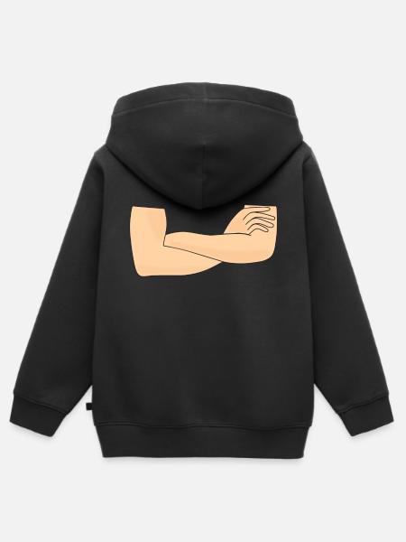 Crossed arms - Kids Premium Organic Zip-up Hoodie - black