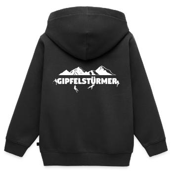 grimpeur - Sweat Premium à capuche zippé enfant bio - noir - Dos - AI Model Kid Male (0cm)
