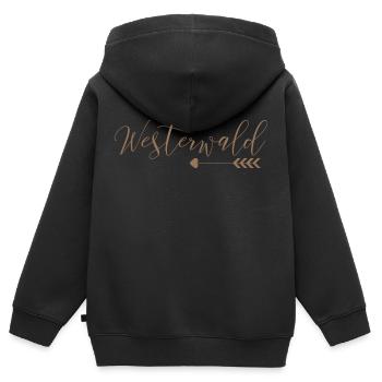 Westerwald - Kinder Premium Organic Zip Hoodie - Schwarz - Hinten - AI Model Kid Male (0cm)