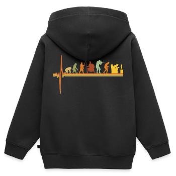 Gaming EKG Herzschlag Evolution Retro Gamer - Kinder Premium Organic Zip Hoodie - Schwarz - Hinten - AI Model Kid Male (0cm)