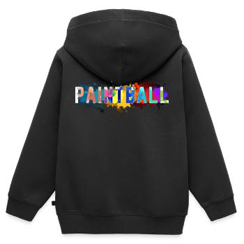 Paintball - Kinder Premium Organic Zip Hoodie - Schwarz - Hinten - AI Model Kid Male (0cm)