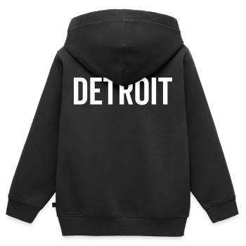 Detroit - Kinder Premium Organic Zip Hoodie - Schwarz - Hinten - AI Model Kid Male (0cm)