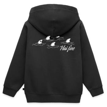 Hai Five - Haifisch Geschenk - Kinder Premium Organic Zip Hoodie - Schwarz - Hinten - AI Model Kid Male (0cm)