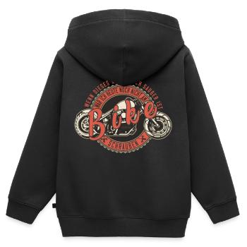 Wenn das noch sauber ist, war ich nicht am Bike. - Kinder Premium Organic Zip Hoodie - Schwarz - Hinten - AI Model Kid Male (0cm)