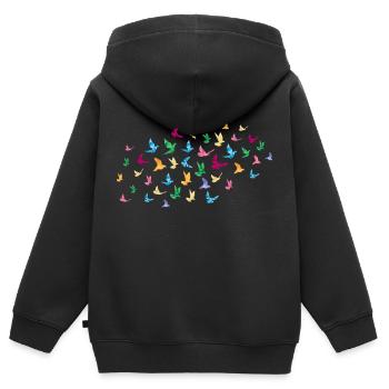 Origami Birds - Japanese Origami Cranes - Kids Premium Organic Zip-up Hoodie - black - Back - AI Model Kid Male (0cm)