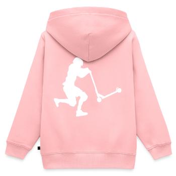 scooter - Kinder Premium Organic Zip Hoodie - Rosa - Hinten - AI Model Kid Female (0cm)